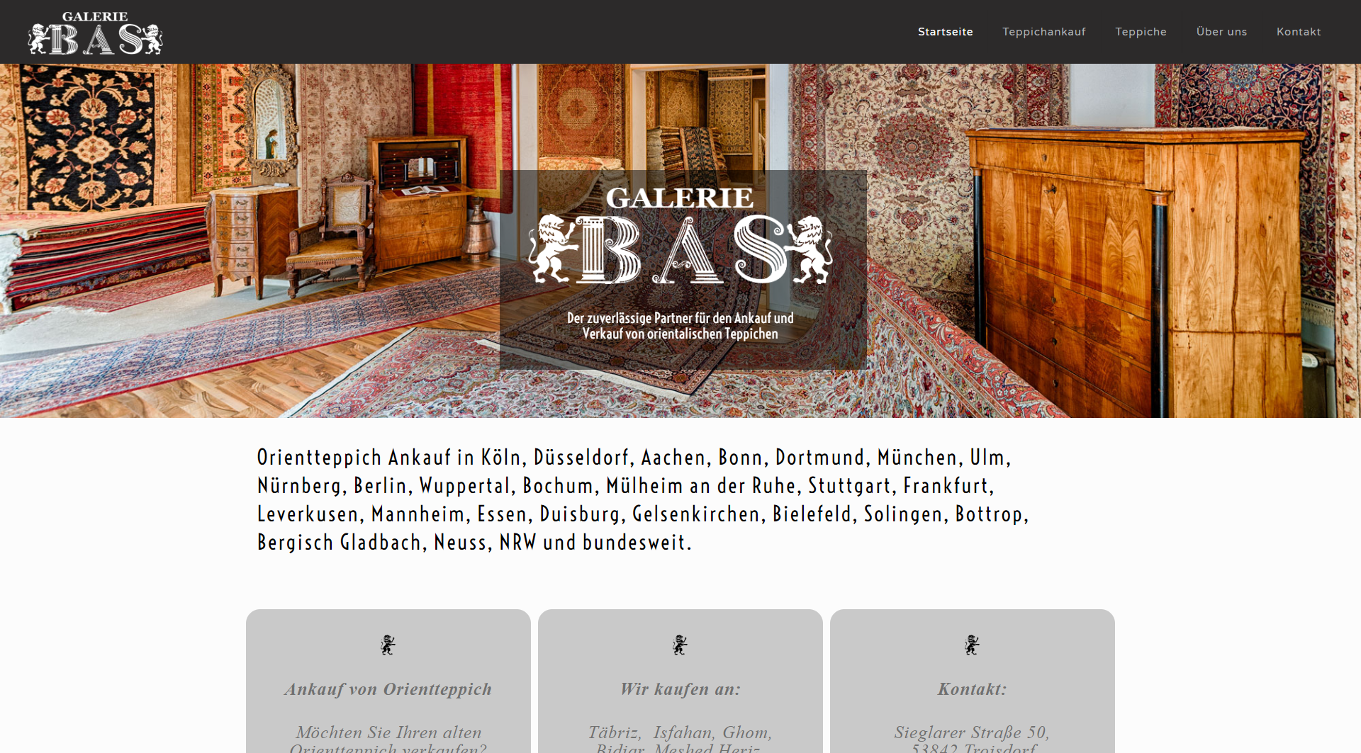 Hier sollte die Startansicht der Webseite der Galerie BAS zu sehen sein...sorry.